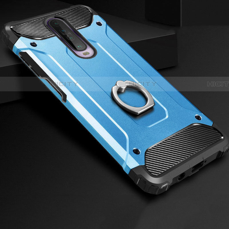 Silikon Hülle Handyhülle und Kunststoff Schutzhülle Tasche mit Fingerring Ständer für Xiaomi Redmi K30i 5G