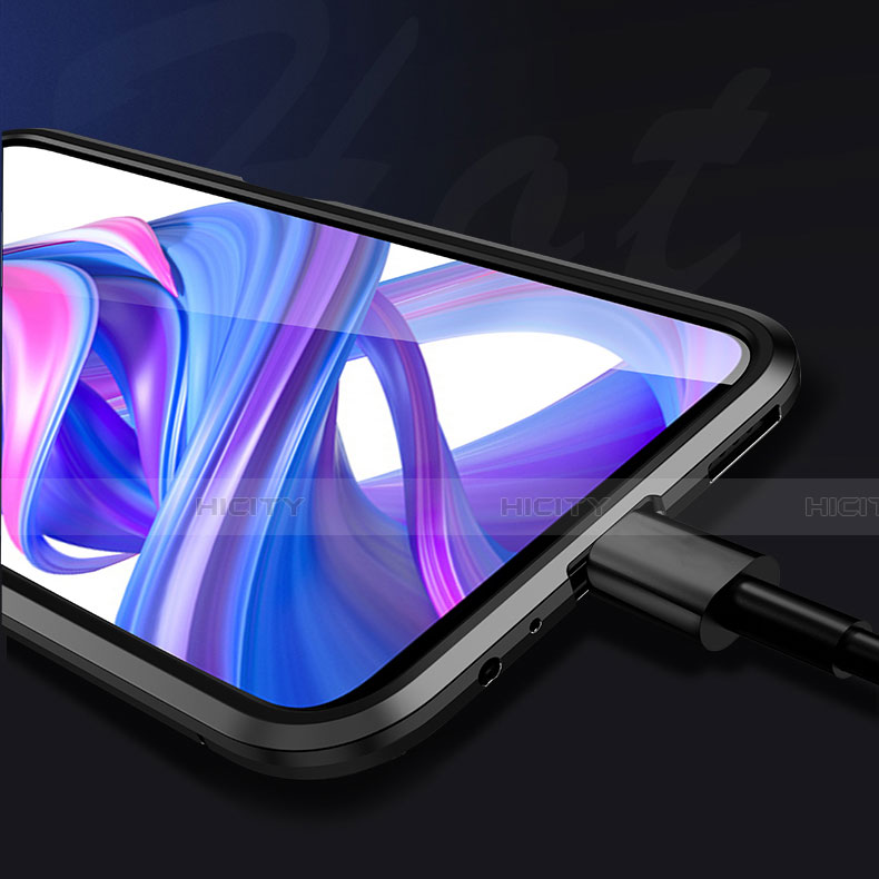 Silikon Hülle Handyhülle und Kunststoff Schutzhülle Tasche mit Magnetisch Fingerring Ständer für Huawei Honor 9X Pro groß