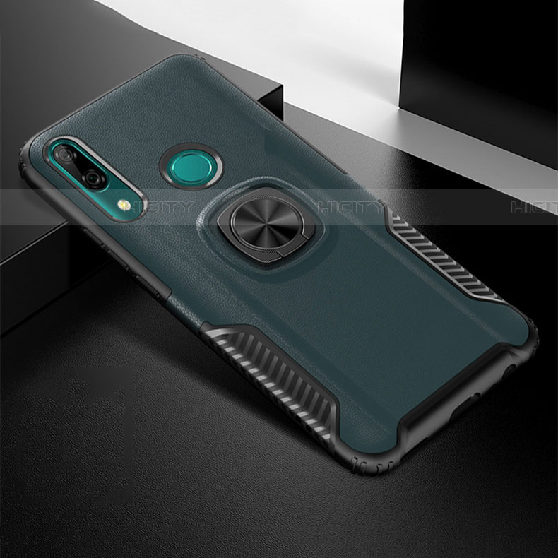 Silikon Hülle Handyhülle und Kunststoff Schutzhülle Tasche mit Magnetisch Fingerring Ständer für Huawei P Smart Z groß