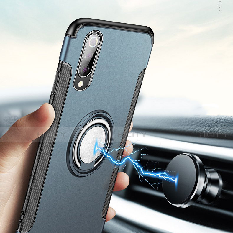 Silikon Hülle Handyhülle und Kunststoff Schutzhülle Tasche mit Magnetisch Fingerring Ständer für Xiaomi Mi 9