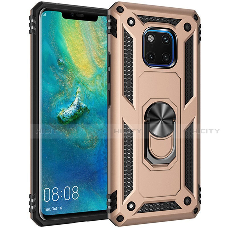 Silikon Hülle Handyhülle und Kunststoff Schutzhülle Tasche mit Magnetisch Fingerring Ständer R01 für Huawei Mate 20 Pro