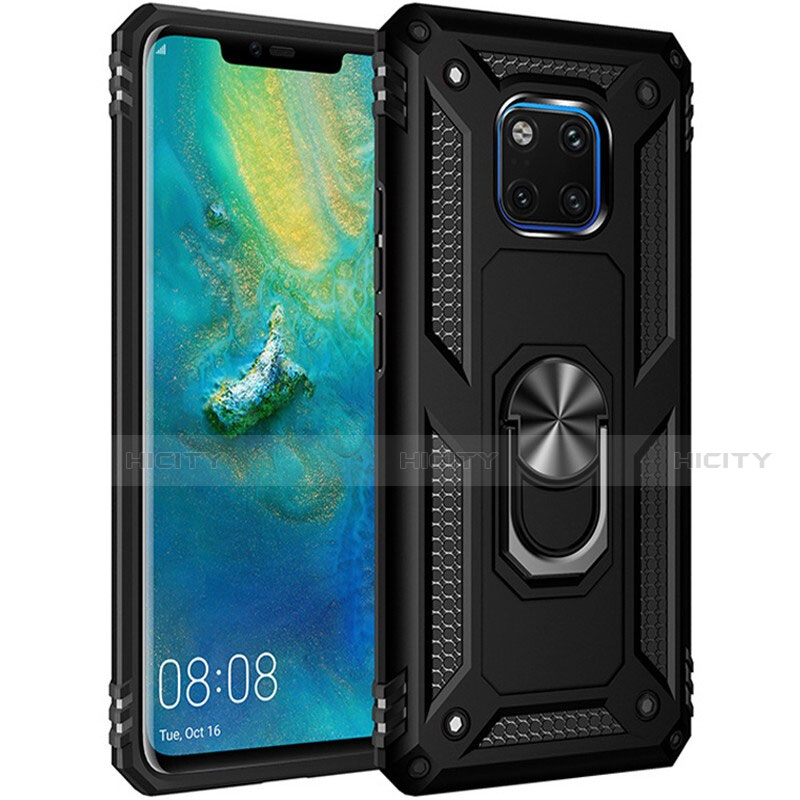 Silikon Hülle Handyhülle und Kunststoff Schutzhülle Tasche mit Magnetisch Fingerring Ständer R01 für Huawei Mate 20 Pro