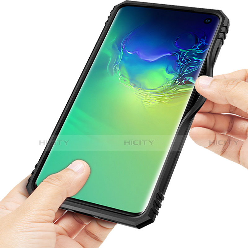 Silikon Hülle Handyhülle und Kunststoff Schutzhülle Tasche mit Magnetisch Fingerring Ständer R01 für Samsung Galaxy S10 5G groß