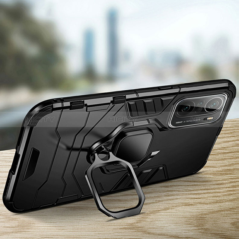 Silikon Hülle Handyhülle und Kunststoff Schutzhülle Tasche mit Magnetisch Fingerring Ständer R01 für Xiaomi Mi 11i 5G