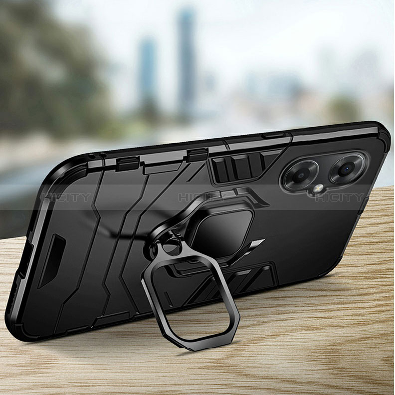 Silikon Hülle Handyhülle und Kunststoff Schutzhülle Tasche mit Magnetisch Fingerring Ständer R01 für Xiaomi Redmi Note 11R 5G groß