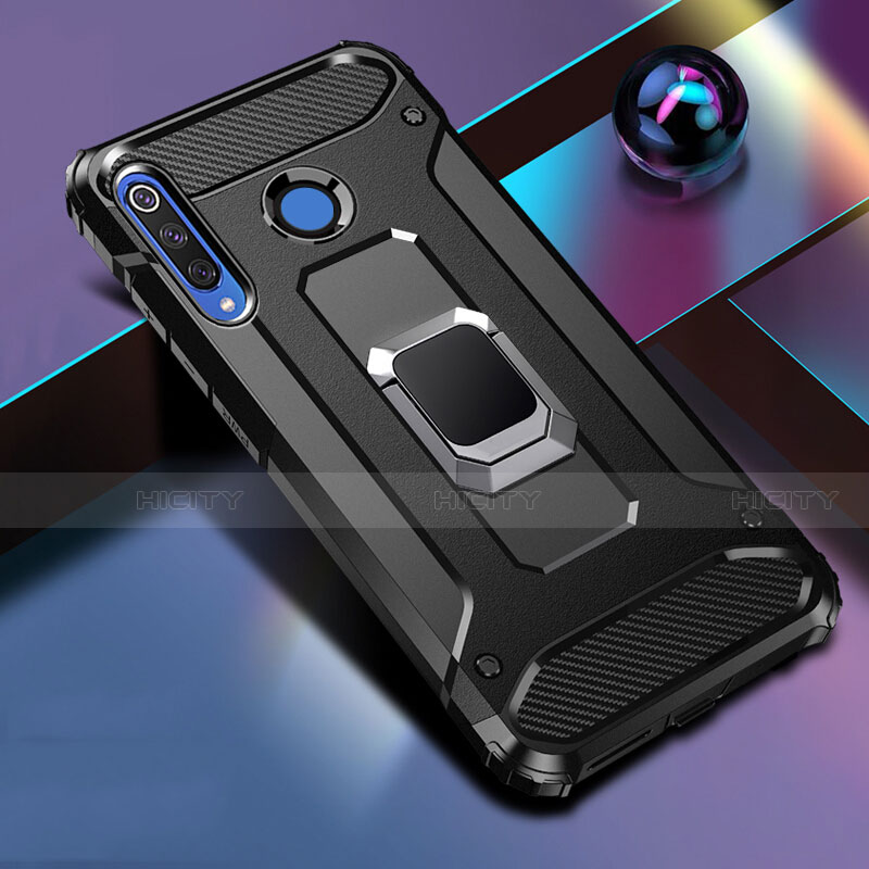 Silikon Hülle Handyhülle und Kunststoff Schutzhülle Tasche mit Magnetisch Fingerring Ständer R02 für Huawei P30 Lite XL