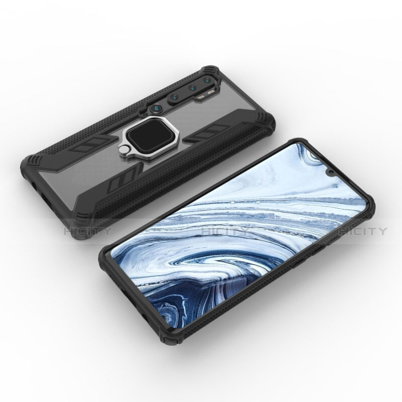 Silikon Hülle Handyhülle und Kunststoff Schutzhülle Tasche mit Magnetisch Fingerring Ständer R02 für Xiaomi Mi Note 10