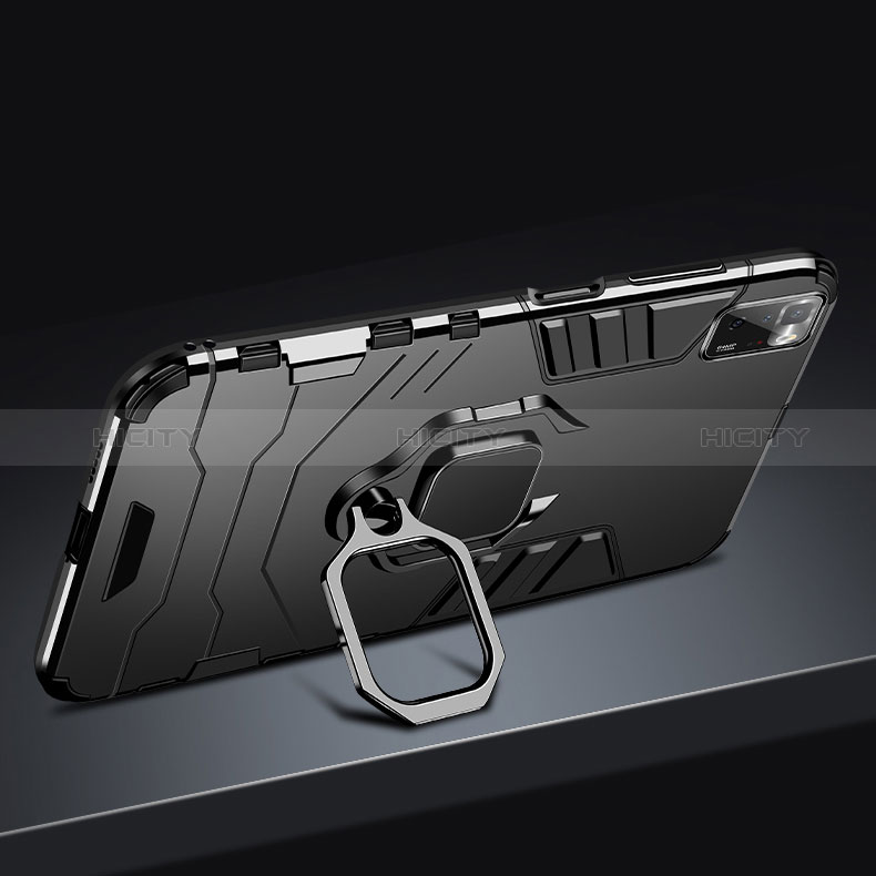 Silikon Hülle Handyhülle und Kunststoff Schutzhülle Tasche mit Magnetisch Fingerring Ständer R02 für Xiaomi Poco X3 GT 5G groß