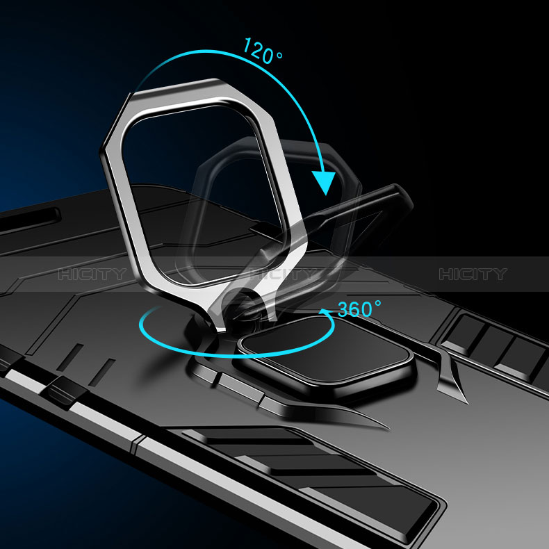 Silikon Hülle Handyhülle und Kunststoff Schutzhülle Tasche mit Magnetisch Fingerring Ständer R02 für Xiaomi Redmi 10 (2022)