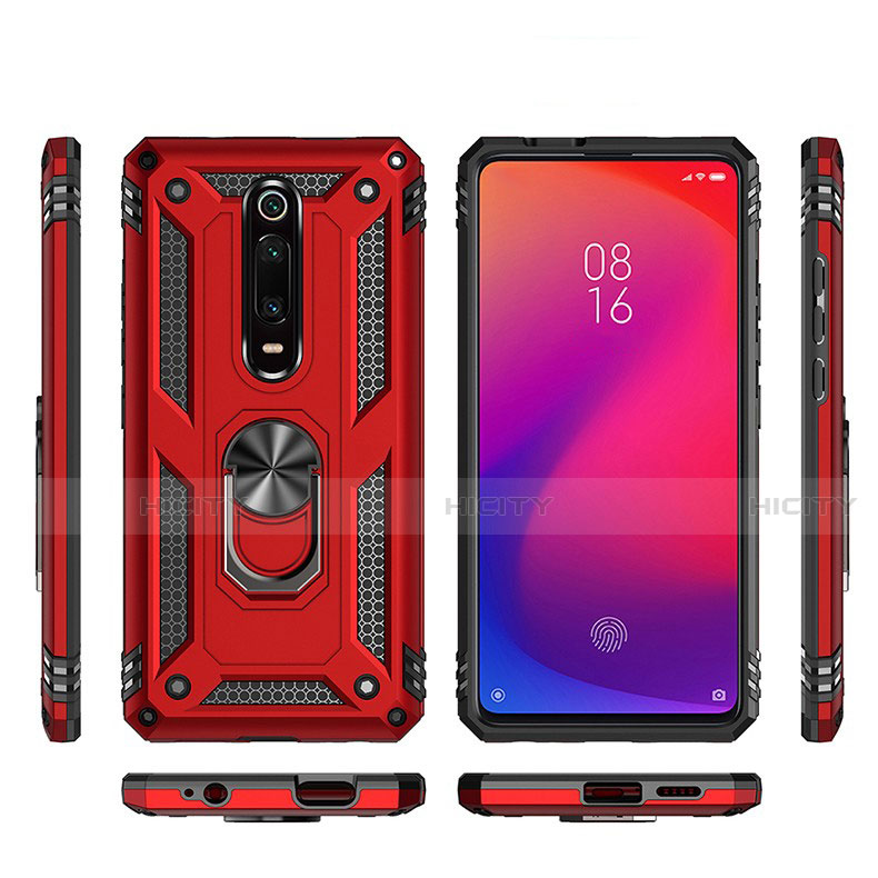 Silikon Hülle Handyhülle und Kunststoff Schutzhülle Tasche mit Magnetisch Fingerring Ständer R02 für Xiaomi Redmi K20 Pro