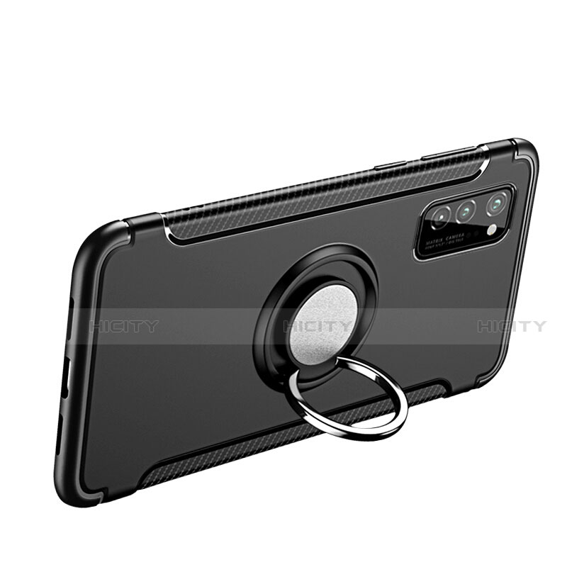 Silikon Hülle Handyhülle und Kunststoff Schutzhülle Tasche mit Magnetisch Fingerring Ständer R03 für Huawei Honor View 30 Pro 5G