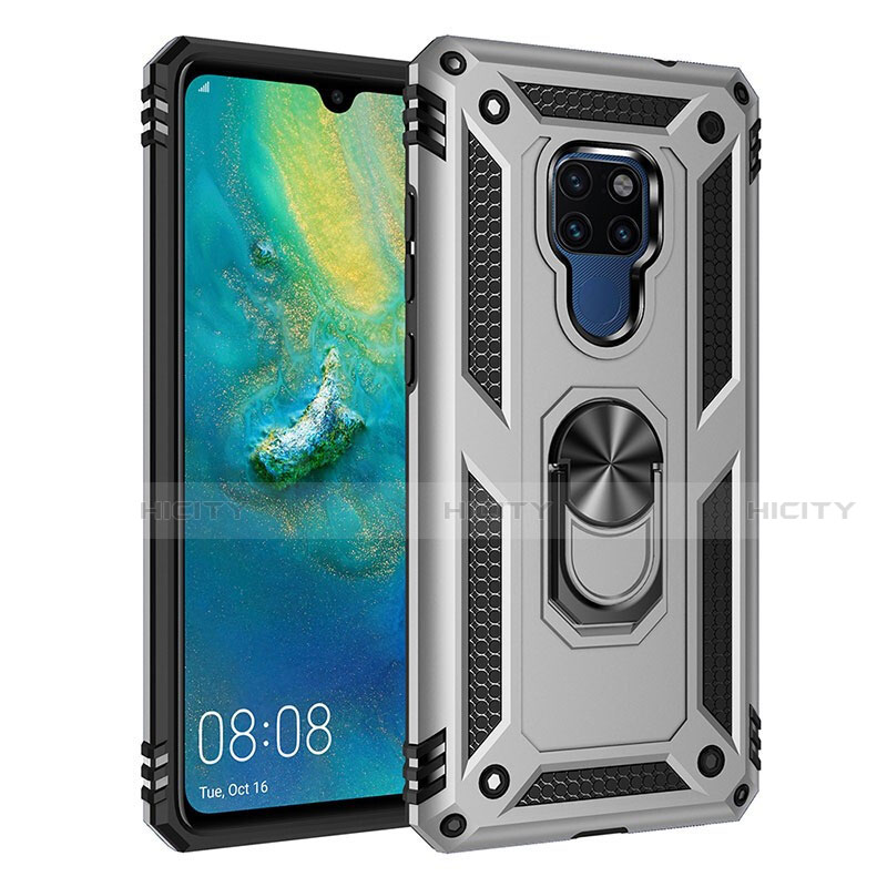 Silikon Hülle Handyhülle und Kunststoff Schutzhülle Tasche mit Magnetisch Fingerring Ständer R03 für Huawei Mate 20