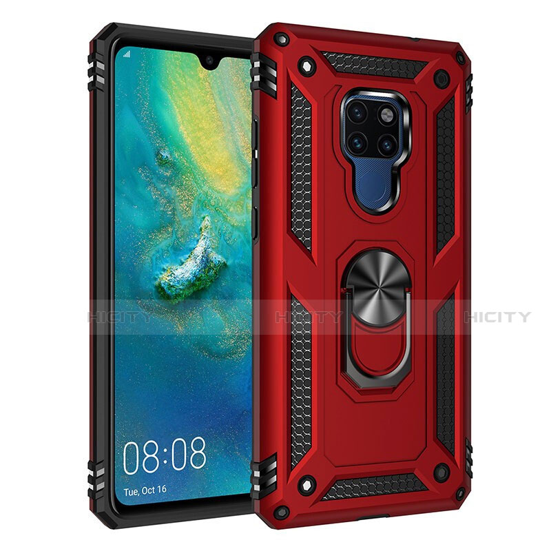 Silikon Hülle Handyhülle und Kunststoff Schutzhülle Tasche mit Magnetisch Fingerring Ständer R03 für Huawei Mate 20