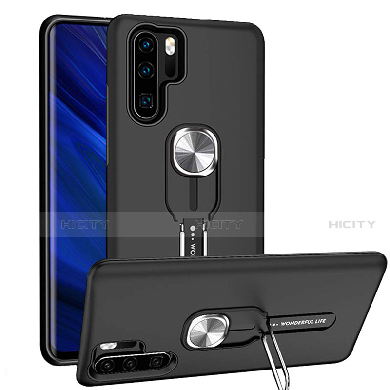 Silikon Hülle Handyhülle und Kunststoff Schutzhülle Tasche mit Magnetisch Fingerring Ständer R03 für Huawei P30 Pro