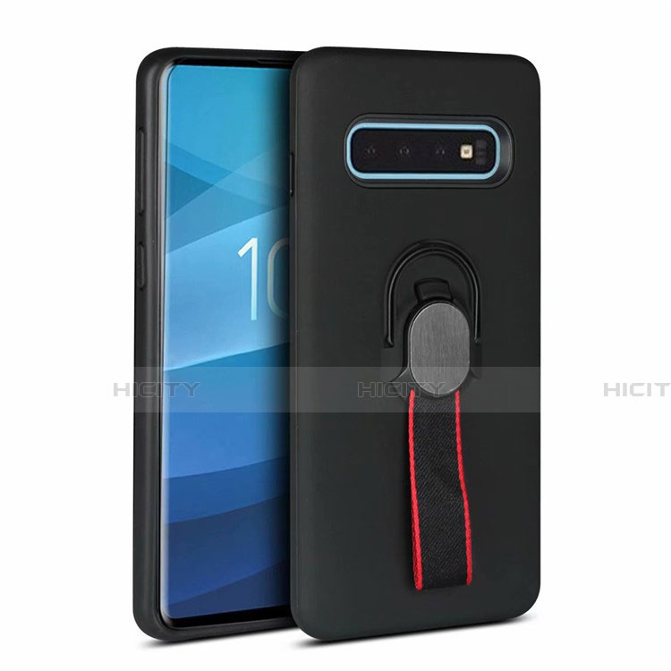 Silikon Hülle Handyhülle und Kunststoff Schutzhülle Tasche mit Magnetisch Fingerring Ständer R03 für Samsung Galaxy S10 5G