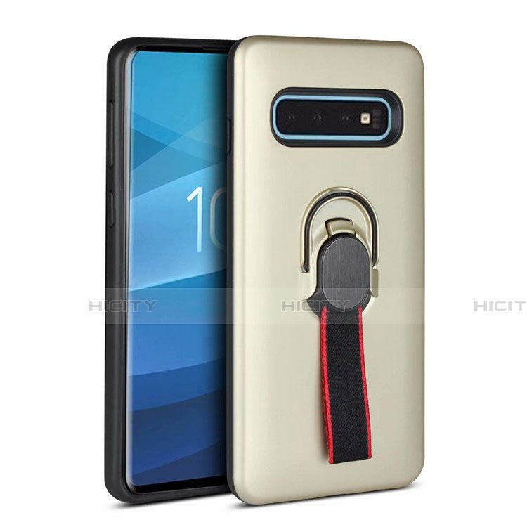 Silikon Hülle Handyhülle und Kunststoff Schutzhülle Tasche mit Magnetisch Fingerring Ständer R03 für Samsung Galaxy S10 5G