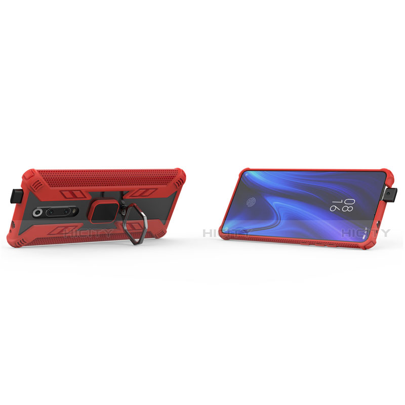 Silikon Hülle Handyhülle und Kunststoff Schutzhülle Tasche mit Magnetisch Fingerring Ständer R03 für Xiaomi Mi 9T Pro groß