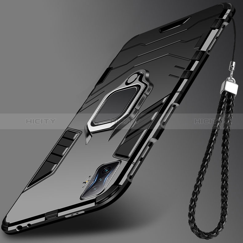 Silikon Hülle Handyhülle und Kunststoff Schutzhülle Tasche mit Magnetisch Fingerring Ständer R03 für Xiaomi Poco F4 GT 5G
