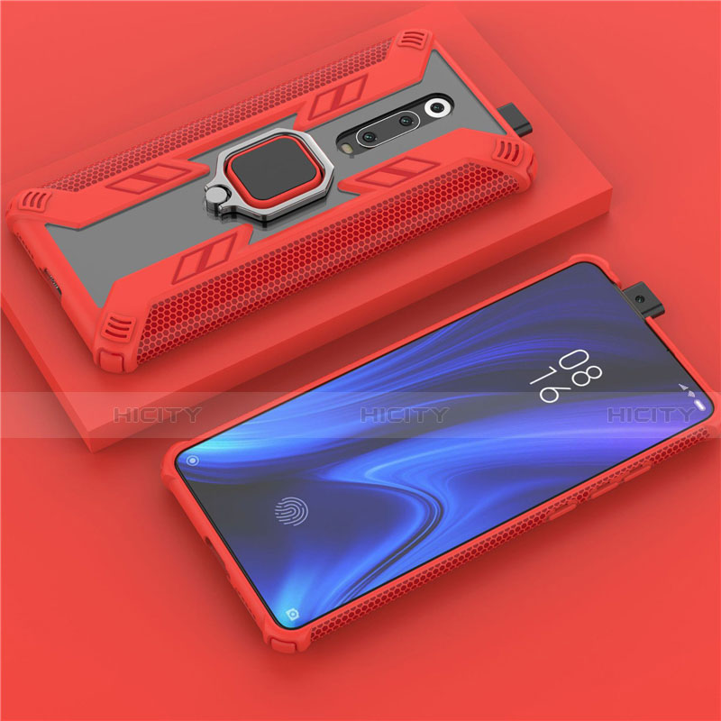 Silikon Hülle Handyhülle und Kunststoff Schutzhülle Tasche mit Magnetisch Fingerring Ständer R03 für Xiaomi Redmi K20