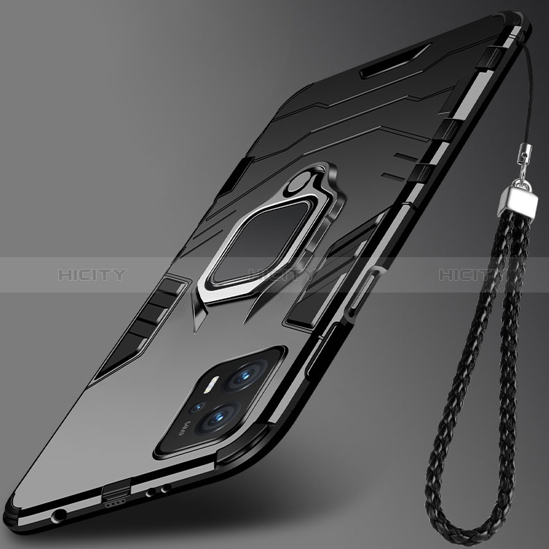 Silikon Hülle Handyhülle und Kunststoff Schutzhülle Tasche mit Magnetisch Fingerring Ständer R03 für Xiaomi Redmi Note 11T Pro 5G