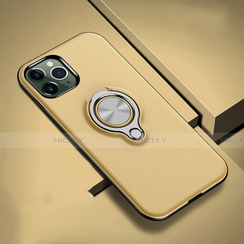 Silikon Hülle Handyhülle und Kunststoff Schutzhülle Tasche mit Magnetisch Fingerring Ständer R04 für Apple iPhone 11 Pro Gold