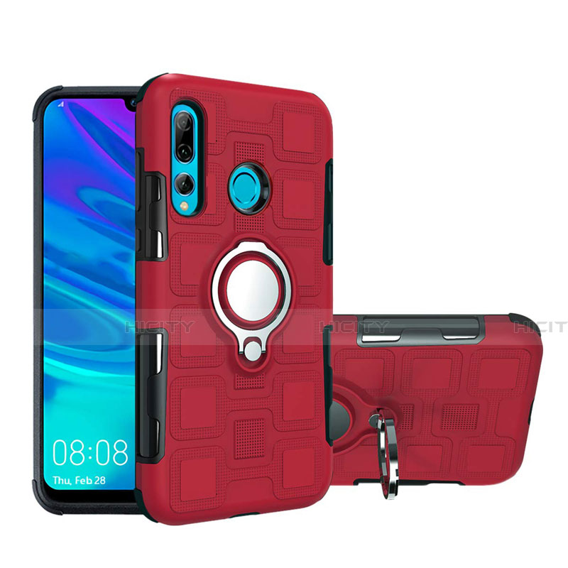 Silikon Hülle Handyhülle und Kunststoff Schutzhülle Tasche mit Magnetisch Fingerring Ständer R04 für Huawei Honor 20E Rot Plus