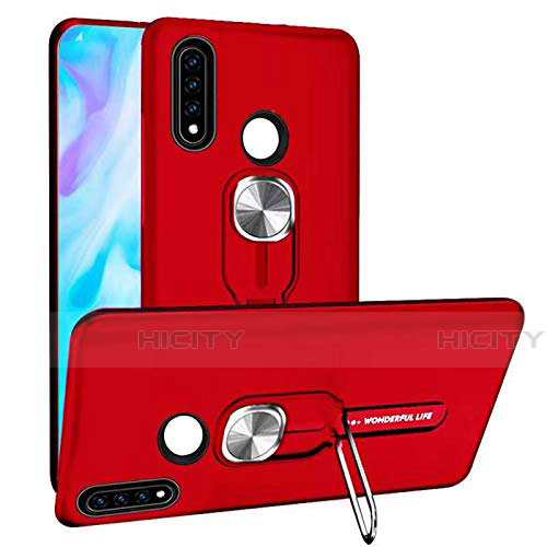 Silikon Hülle Handyhülle und Kunststoff Schutzhülle Tasche mit Magnetisch Fingerring Ständer R04 für Huawei P30 Lite groß