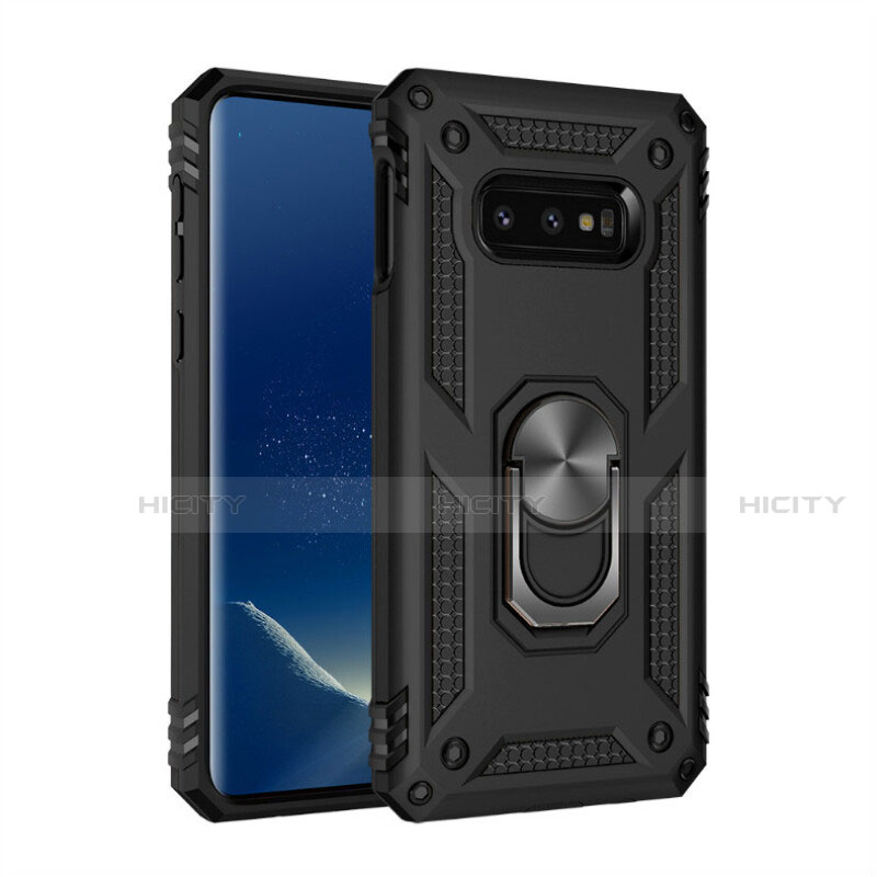 Silikon Hülle Handyhülle und Kunststoff Schutzhülle Tasche mit Magnetisch Fingerring Ständer R04 für Samsung Galaxy S10e