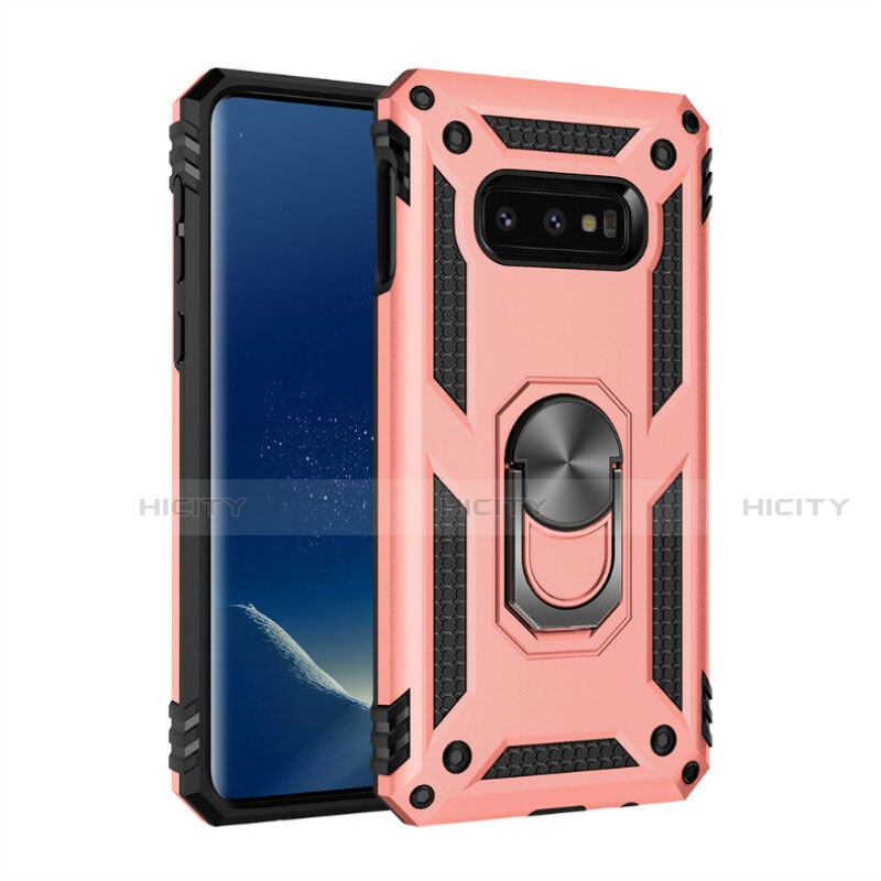 Silikon Hülle Handyhülle und Kunststoff Schutzhülle Tasche mit Magnetisch Fingerring Ständer R04 für Samsung Galaxy S10e