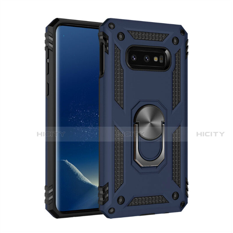 Silikon Hülle Handyhülle und Kunststoff Schutzhülle Tasche mit Magnetisch Fingerring Ständer R04 für Samsung Galaxy S10e