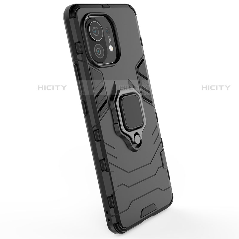Silikon Hülle Handyhülle und Kunststoff Schutzhülle Tasche mit Magnetisch Fingerring Ständer R05 für Xiaomi Mi 11 Lite 5G groß