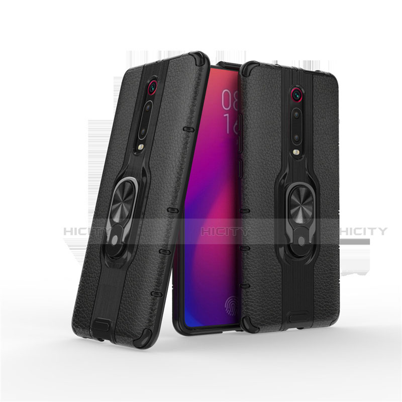 Silikon Hülle Handyhülle und Kunststoff Schutzhülle Tasche mit Magnetisch Fingerring Ständer R07 für Xiaomi Mi 9T Pro