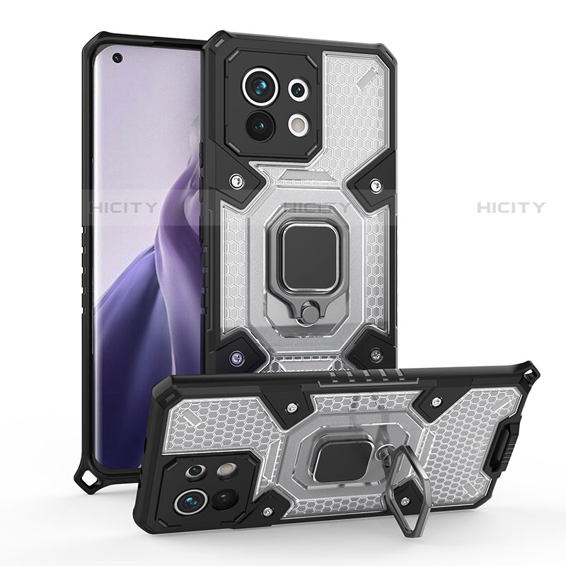 Silikon Hülle Handyhülle und Kunststoff Schutzhülle Tasche mit Magnetisch Fingerring Ständer R09 für Xiaomi Mi 11 5G groß