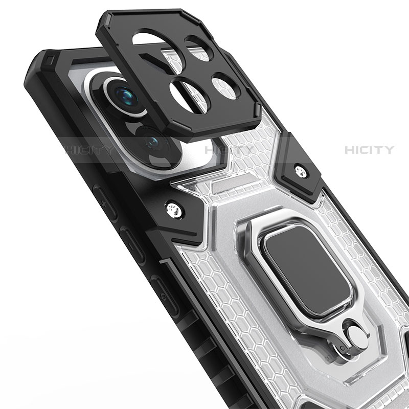 Silikon Hülle Handyhülle und Kunststoff Schutzhülle Tasche mit Magnetisch Fingerring Ständer R09 für Xiaomi Mi 11 5G groß