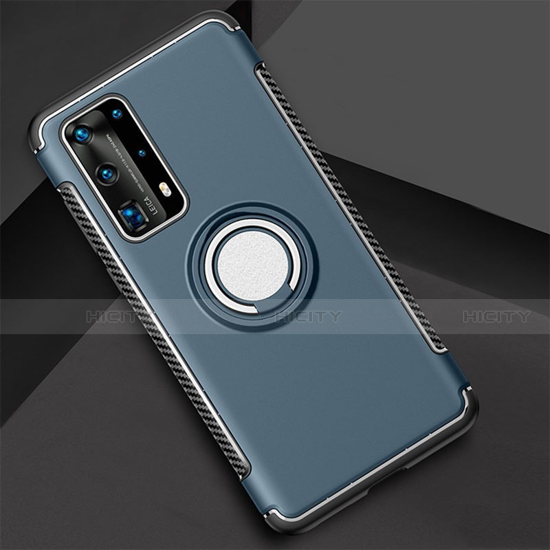 Silikon Hülle Handyhülle und Kunststoff Schutzhülle Tasche mit Magnetisch Fingerring Ständer S01 für Huawei P40 Pro+ Plus