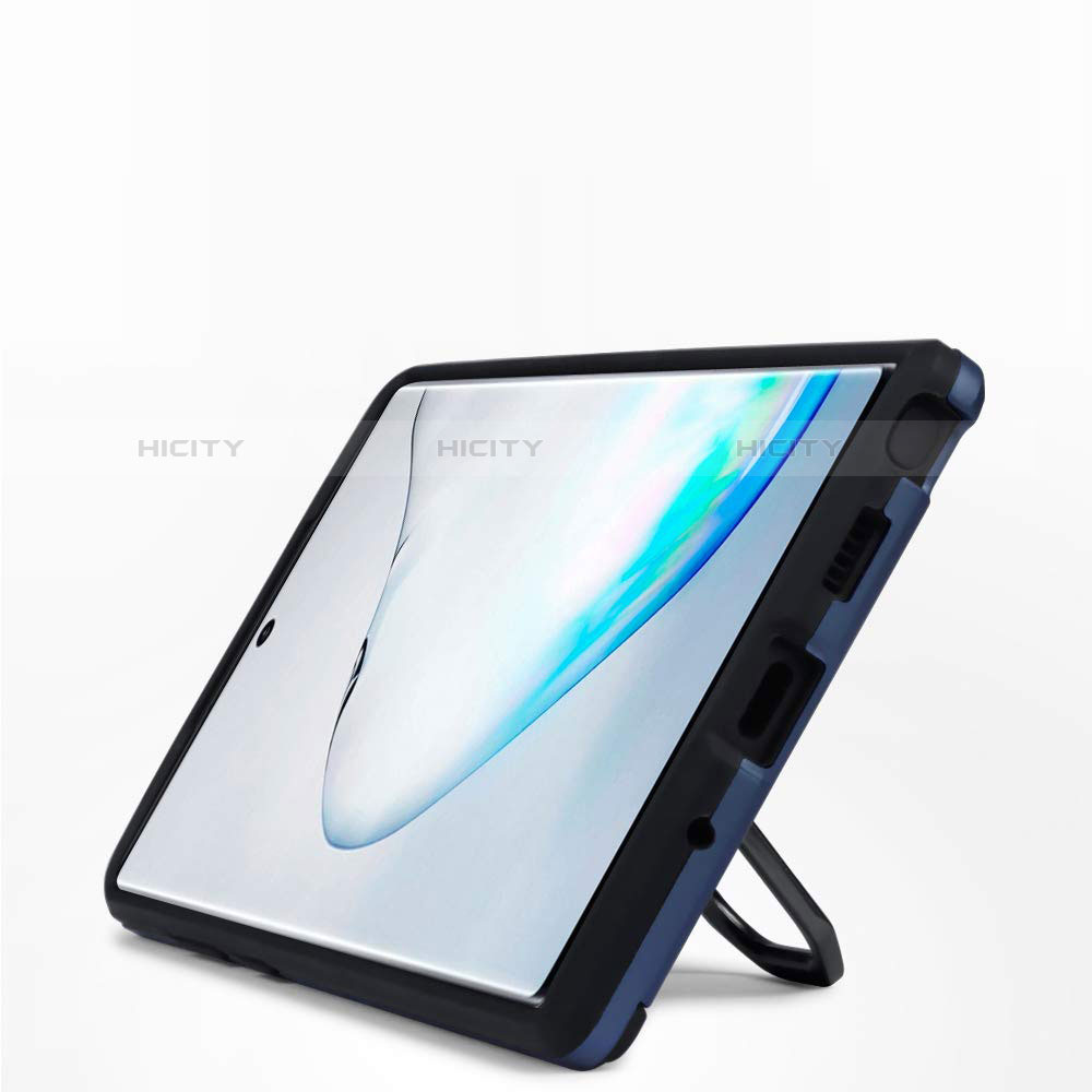 Silikon Hülle Handyhülle und Kunststoff Schutzhülle Tasche mit Magnetisch Ständer A03 für Samsung Galaxy Note 10 Plus