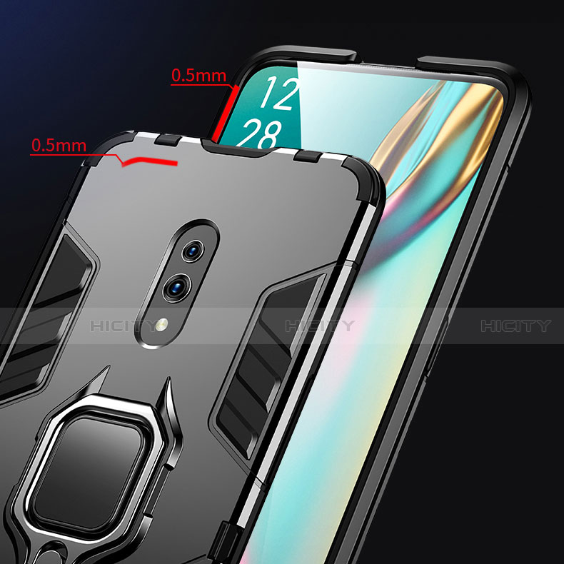 Silikon Hülle Handyhülle und Kunststoff Schutzhülle Tasche mit Magnetisch Ständer für Oppo K3