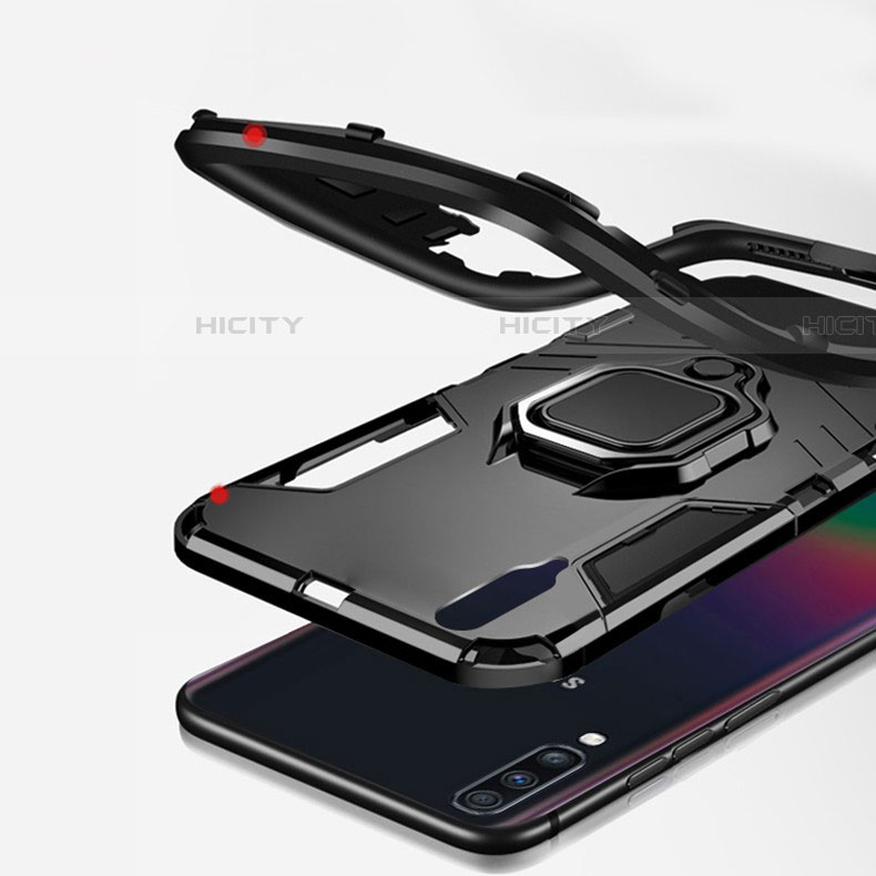 Silikon Hülle Handyhülle und Kunststoff Schutzhülle Tasche mit Magnetisch Ständer für Samsung Galaxy A90 5G