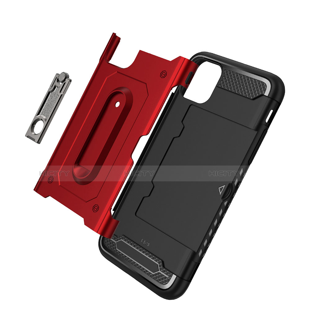 Silikon Hülle Handyhülle und Kunststoff Schutzhülle Tasche mit Ständer A04 für Apple iPhone 11