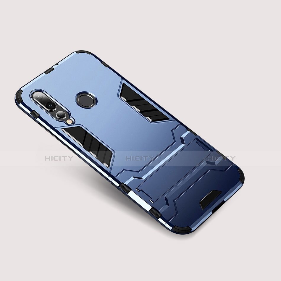 Silikon Hülle Handyhülle und Kunststoff Schutzhülle Tasche mit Ständer für Huawei Nova 4 Blau