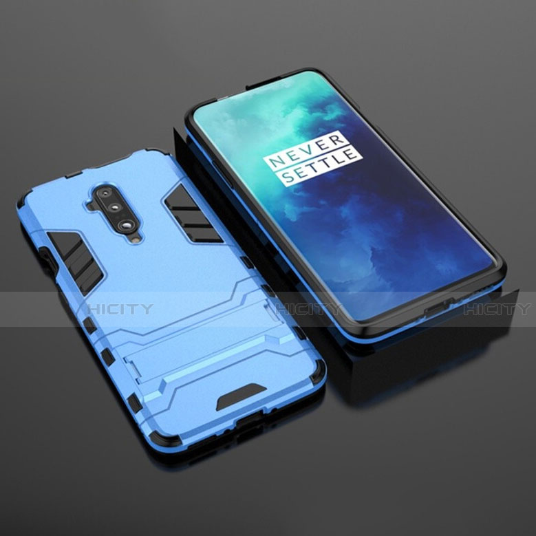 Silikon Hülle Handyhülle und Kunststoff Schutzhülle Tasche mit Ständer für OnePlus 7T Pro 5G