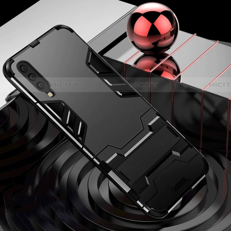Silikon Hülle Handyhülle und Kunststoff Schutzhülle Tasche mit Ständer für Samsung Galaxy A90 5G