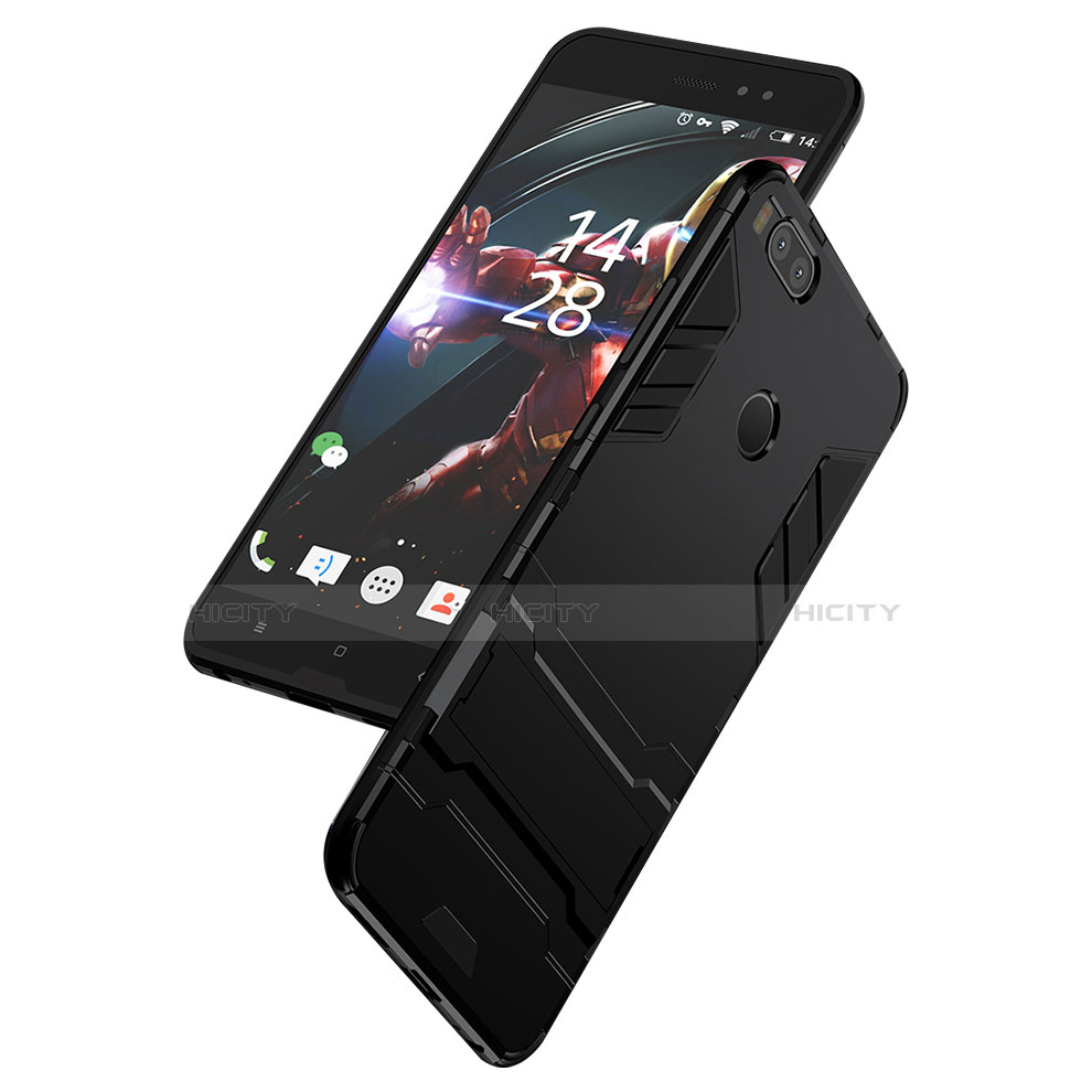 Silikon Hülle Handyhülle und Kunststoff Schutzhülle Tasche mit Ständer für Xiaomi Mi 5X groß