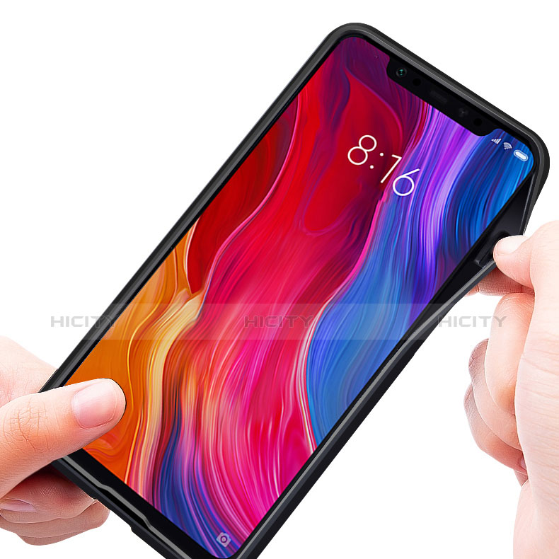 Silikon Hülle Handyhülle und Kunststoff Schutzhülle Tasche mit Ständer für Xiaomi Mi 8