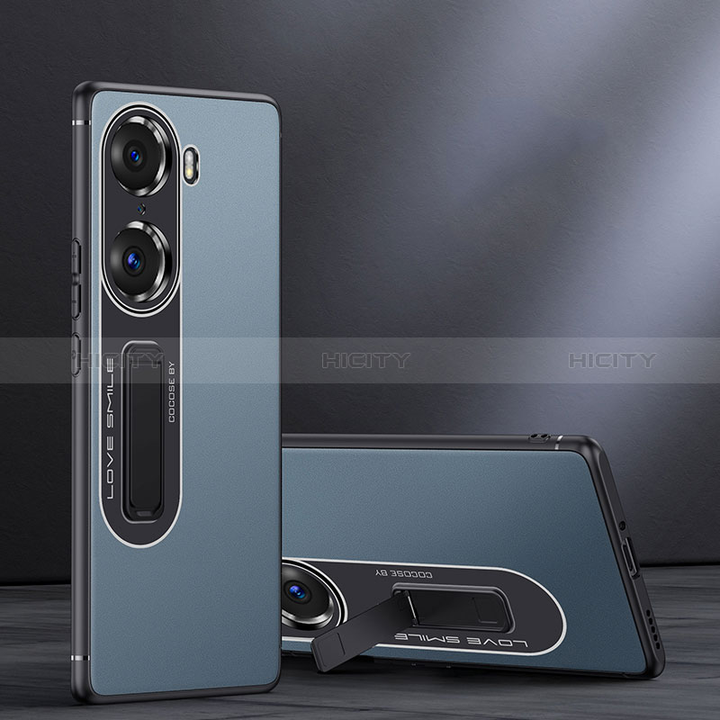 Silikon Hülle Handyhülle und Kunststoff Schutzhülle Tasche mit Ständer JB1 für Huawei Honor 60 Pro 5G Blau