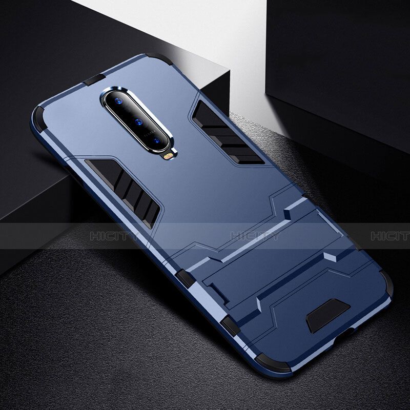 Silikon Hülle Handyhülle und Kunststoff Schutzhülle Tasche mit Ständer R01 für Oppo R17 Pro