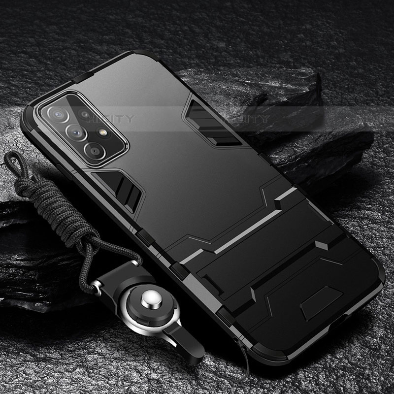 Silikon Hülle Handyhülle und Kunststoff Schutzhülle Tasche mit Ständer R01 für Samsung Galaxy A53 5G