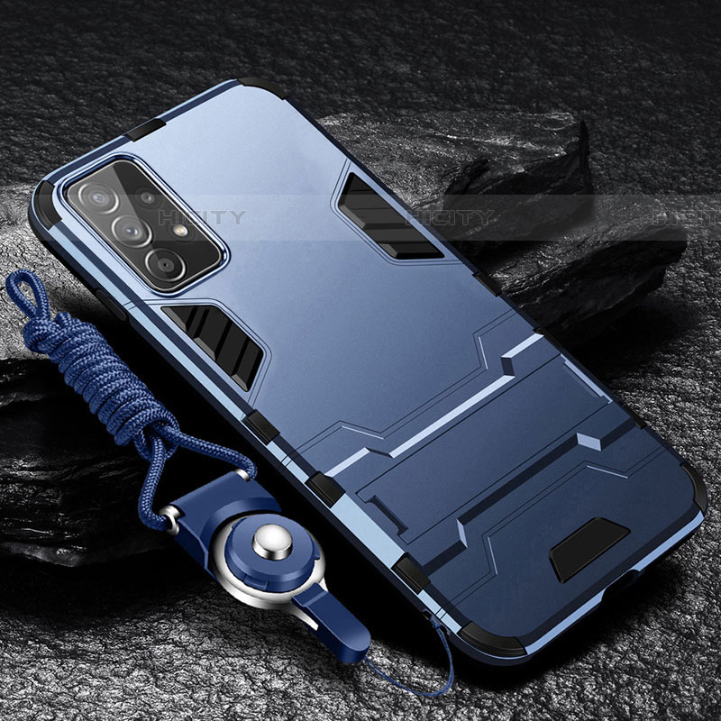 Silikon Hülle Handyhülle und Kunststoff Schutzhülle Tasche mit Ständer R01 für Samsung Galaxy A53 5G