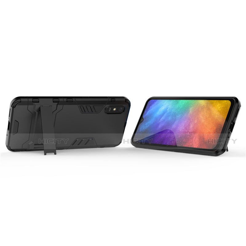 Silikon Hülle Handyhülle und Kunststoff Schutzhülle Tasche mit Ständer R01 für Xiaomi Redmi 9i