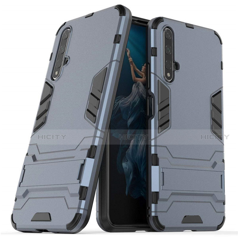 Silikon Hülle Handyhülle und Kunststoff Schutzhülle Tasche mit Ständer R03 für Huawei Honor 20S
